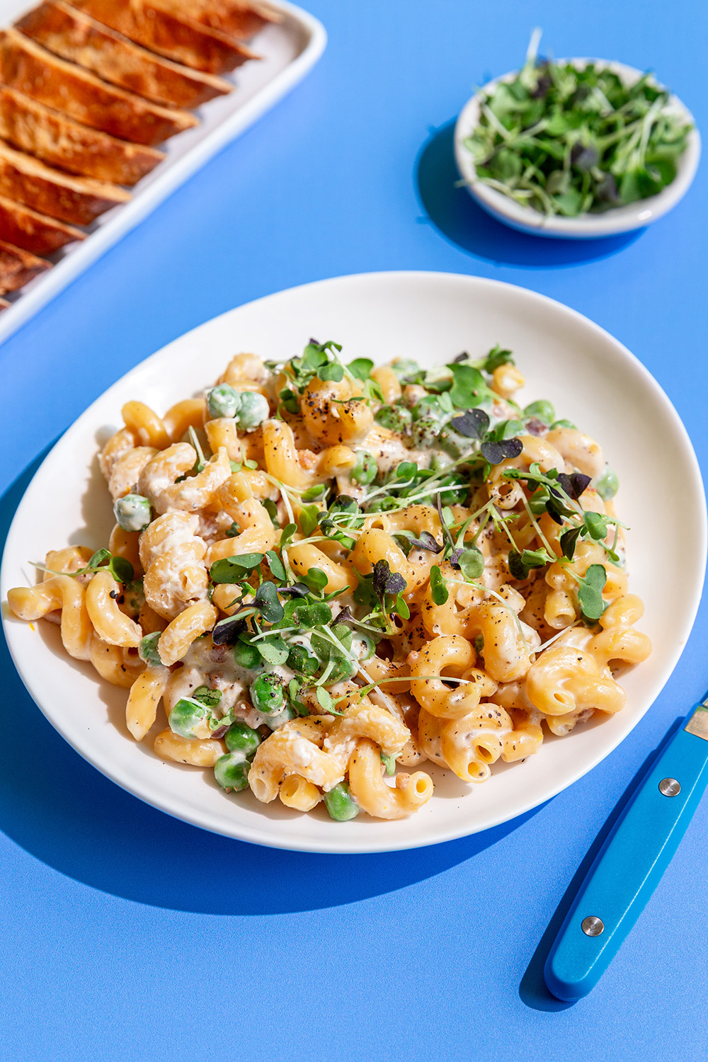 Cavatappi with Peas and Pancetta